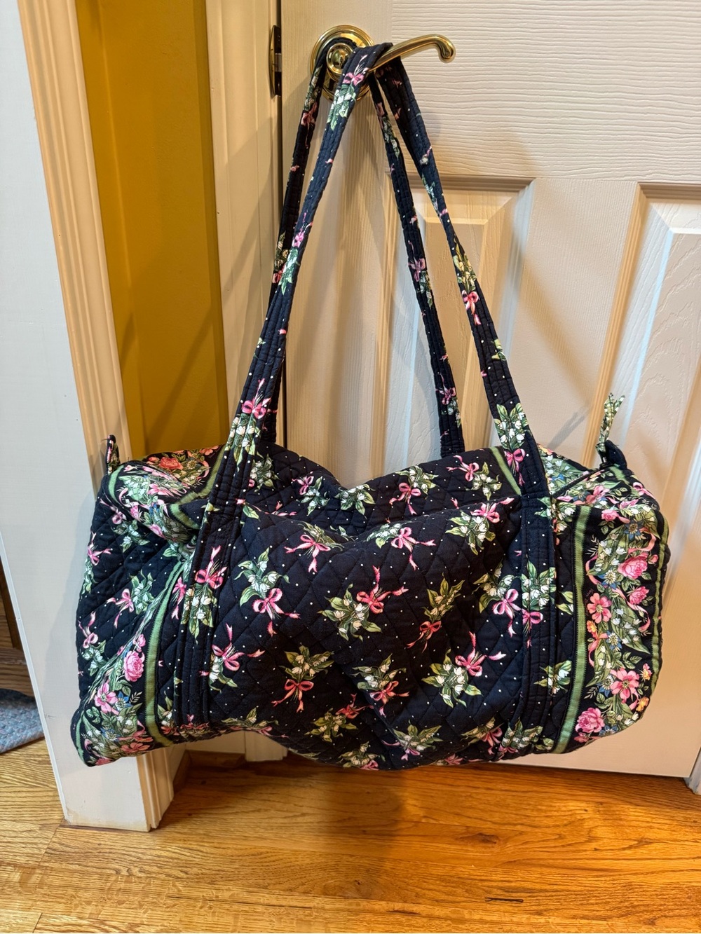 Vera Bradley Black and pink duffel bag breast cancer awareness